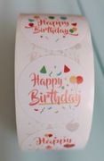 Naklejki Happy Birthday - rolka 500szt 