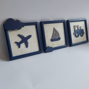 Zestaw trzech obrazków handmade 