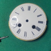 Porcelanowa=biała tarcza do zegara Francuskiego z podkładem