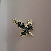 Zestaw 3 eleganckich pinów metalowych przypinek z Orłem i Smokami