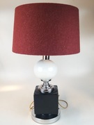 Lampa stołowa ceramika chrom Maison Barbie? Francja lata 70te