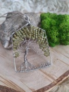 Wisior z naturalnymi kamieniami Peridot, biżuteria z kamieniami, prezent