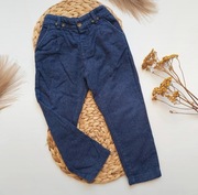 Spodnie chinosy eleganckie  bawełniane bawełna niebieskie 92 szelki 