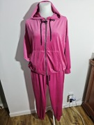 Dres fuksja plus size welurowy zapinany roz 3xl-4 xl