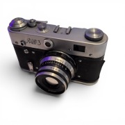 Aparat analogowy FED 3 dalmierzowy Industar 2.8 + futerał, ZSRR