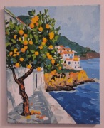 Obraz Drzewo pomarańczy nad morzem