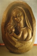 MADONNA Z DZIECIĄTKIEM rzeźba w drewnie super stan