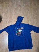 Niebieska bluza z kapturem Snoopy Peanuts Świąteczna 2 XL !
