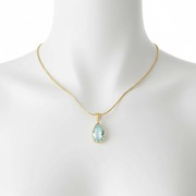 Naszyjnik Stal Szlachetna Pozłacana 18k Zawieszka Kropla