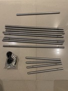 Uchwyty relingi do szafek zestaw srebrny mat