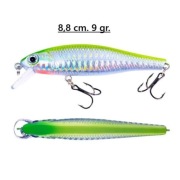 Komplet 4 wobllerów w różnych barwach.