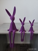 Zające Wielkanocne flokowane siedzące 