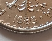 1 zł złoty 1986 r. typ A1- płaska data 