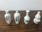 wazoniki chińskie porcelanowe komplet 4 sztuki vintage PRL