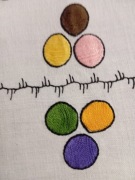 Obrus haftowany ręcznie Vintage( lata 60)