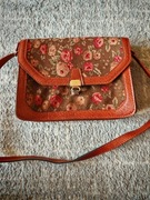 TOREBKA Brązowa KWIATY 4 Komory na Pasku Stan DB