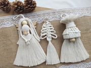 Zestaw aniołek mikołaj choinka ze sznurka