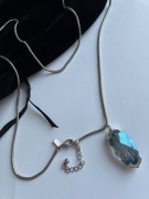 SOLAR naszyjnik DŁUGI błękitny kamień