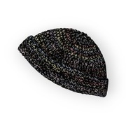 Czarna czapka beanie zimowa szydełkowa handmade 