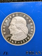 100 zł srebrna moneta PUŁASKI. 0,33 uncji (oz) Ag 999. Czytaj opis.
