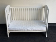 Łóżeczko dziecięce drewniane sklejka 120x60 białe + materac 