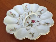 Porcelanowy talerz / koszyczek na jajka CHODZIEŻ Złocenia i Róże | Vintage