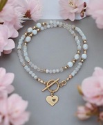 Naszyjnik kamienie perły agat kryształ górski kamień księżycowy hematyt 