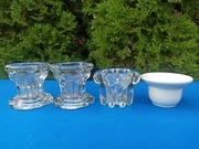 Zestaw szklanych i porcelanowych świeczników Tealight PRL