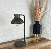 Lampa nocna biurkowa vintage postarzana metalowa na baterie 43cm