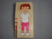 Puzzle edukacyjne 2D Model dziewczynki układanka drewniana