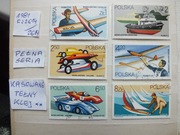6szt. znaczki pełna seria Fi 2614 Polska 1981r. SPORT MODELARSTWO klej