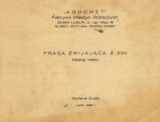 Katalog części prasa rolująca Z 230