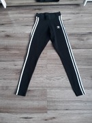 Czarne legginsy damskie adidas 3 paski rozmiar 30 xxxs xxs białe paski