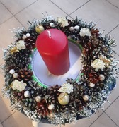 Wianek Stroik Świecznik Świąteczny rękodzieło 