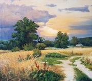 Obraz olejny Łany zbóż. 