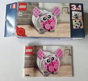 Lego 40251 - pudełko + instrukcja + naklejki Miniświnka skarbonka