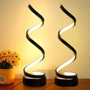 Lampka biurkowa LED 2 szt spiralna USB 3-kolory płynne ściemnianie 