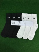 Nike Wysokie Białe Czarne Skarpety 42-46 (6 par) 