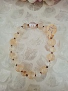 Bransoletka handmade z naturalnych kamieni hematyt cytryn pereł