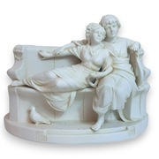 Figuralna Żardiniera Katzhutte Hertwig 1914-45 Turyngia Secesja Biskwit