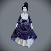Serenade Queen Anne Porcelanowa figurka Dama w fioletowej sukni 