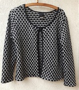 XL Duży Żakiet Czarno-Biały Elastyczny