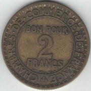 Francja 2 franki francs 1924 27 mm nr 2