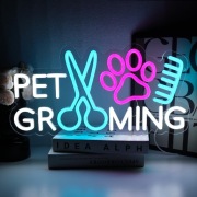 NEON GROOMER GROOMING SALON DLA PSÓW SZYLD LED USB 