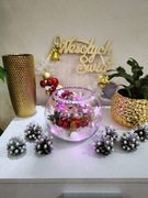 Kula świąteczna w szkle bałwanek ozdoba stroik