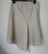 spódnica beżowa materiałowa z gumką w pasie z rozcięciem 44 XXL