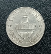 Srebrna moneta 5 Szylingów Austria 1962