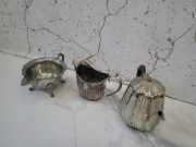 Antyczny angielski Srebrny zestaw naczyń do kawy herbaty   