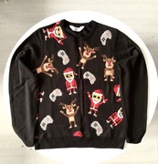 H&M Świąteczny SWETER 158/164 Wizytowy Mikołaj Renifer na Święta Jak NOWY