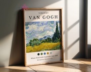 Plakat Vincent Van Gogh ,,Pole pszenicy z cyprysami"